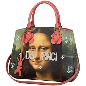 Louis Vuitton Montaigne Masters Collection Mona Lisa Da Vinci 2way Handbag Pink